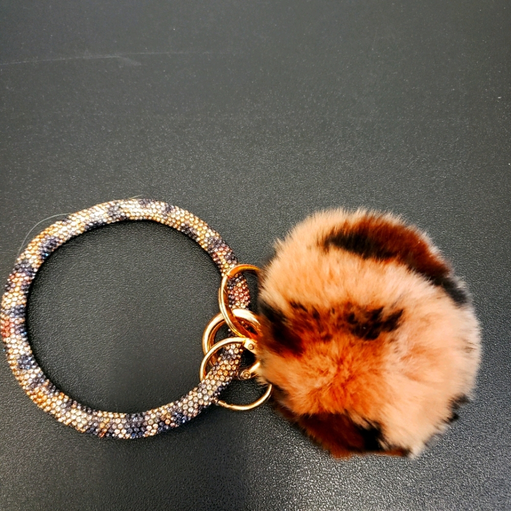 Puff ball key chain